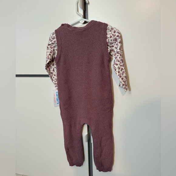 CARTERS baby girl knit overall tshirt set; baby girl gifts; baby girl clothes - Picture 11 of 11